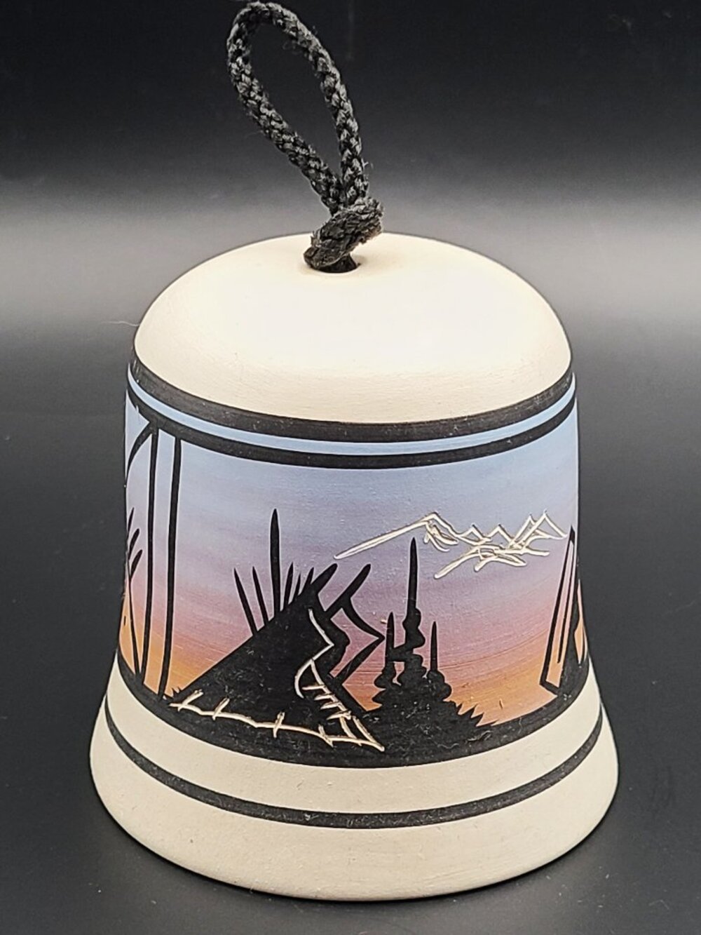 Native American Pottery Wind Bell Chime Ornament Signed